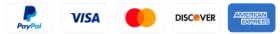 Moyens de paiement acceptés : PayPal, Visa, Mastercard, Discover, American Express